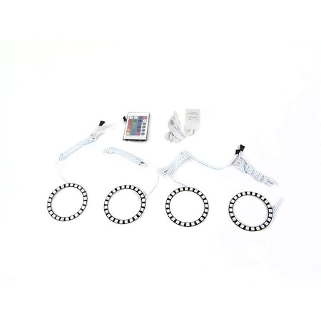 Race Sport 3.1In (80Mm) Led Rgb Multi-Color Universal Halo Kit Pr RS-80MM-RGB